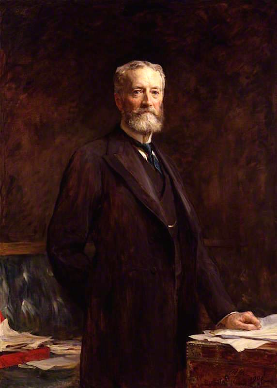 Michael Edward Hicks Beach, 1st Earl St Aldwyn, vintage artwork by Arthur Stockdale Cope, 12x8" (A4) Poster
