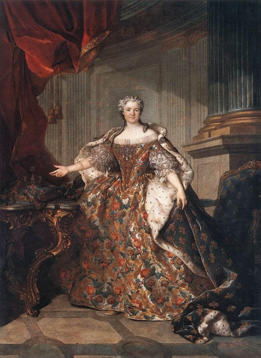 Marie Leczinska, Queen of France, vintage artwork by Louis Tocque, 12x8" (A4) Poster