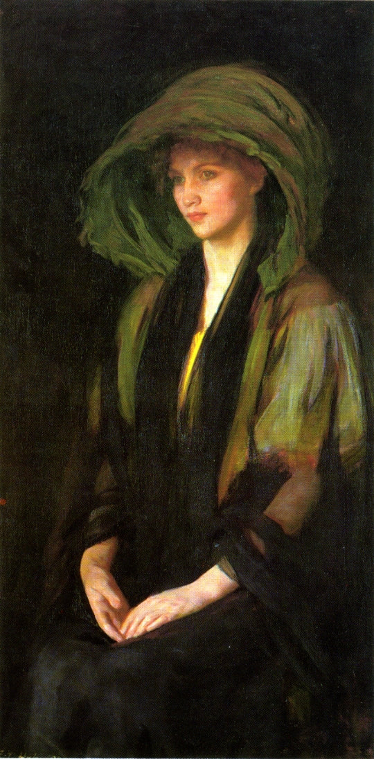 The Green Calash, vintage artwork by Ellen Day Hale, 12x8" (A4) Poster