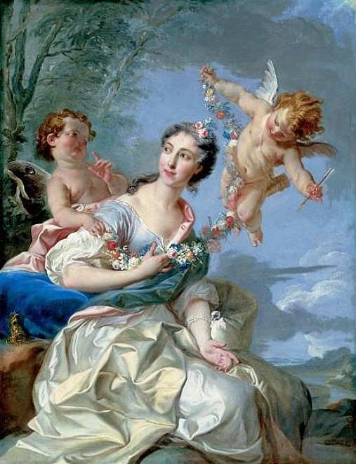 Portrait of Madame de Bourbon-Conti as Venus, vintage artwork by Noël-Nicolas Coypel III, 12x8" (A4) Poster