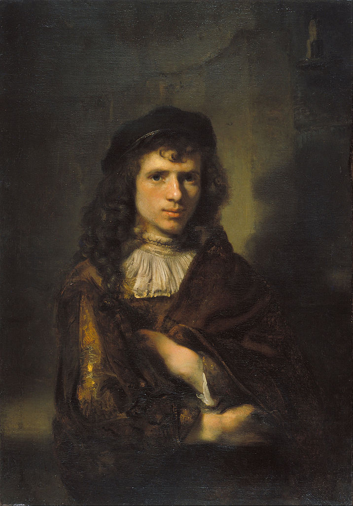 Portrait of a Young Man , vintage artwork by Willem Drost, 12x8" (A4) Poster