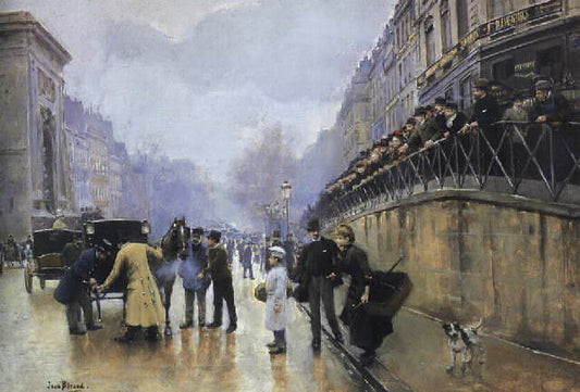 L'accident, Port Saint-Denis, vintage artwork by Jean-Georges Beraud, 12x8" (A4) Poster