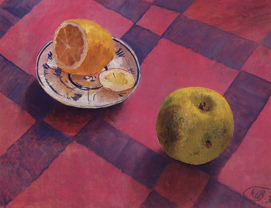 Apple and Lemon by Kuzma Petrov-Vodkin,16x12(A3) Poster