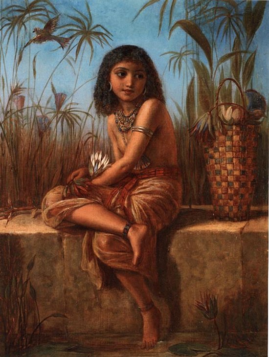 An Egyptian Flower Girl, vintage artwork by Frederick Goodall, A3 (16x12") Poster Print