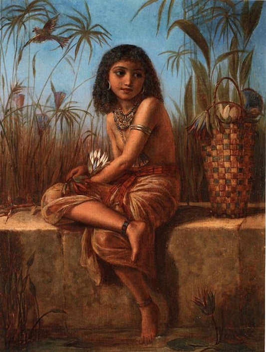 An Egyptian Flower Girl, vintage artwork by Frederick Goodall, A3 (16x12") Poster Print