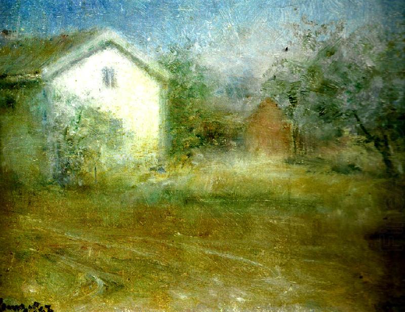 Garden in the Moonlight, vintage artwork by Nils Kreuger, 12x8" (A4) Poster