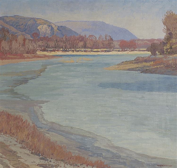 Donau in February Sunlight by Max Kahrer,16x12(A3) Poster