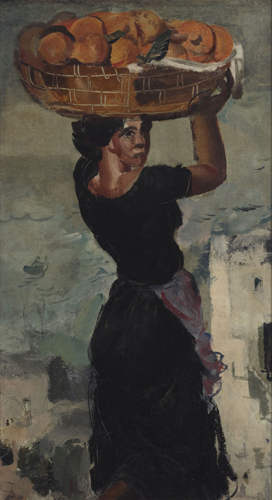 The Fruit Girl of Capri, vintage artwork by Alexander Evgenievich Yakovlev, 12x8" (A4) Poster