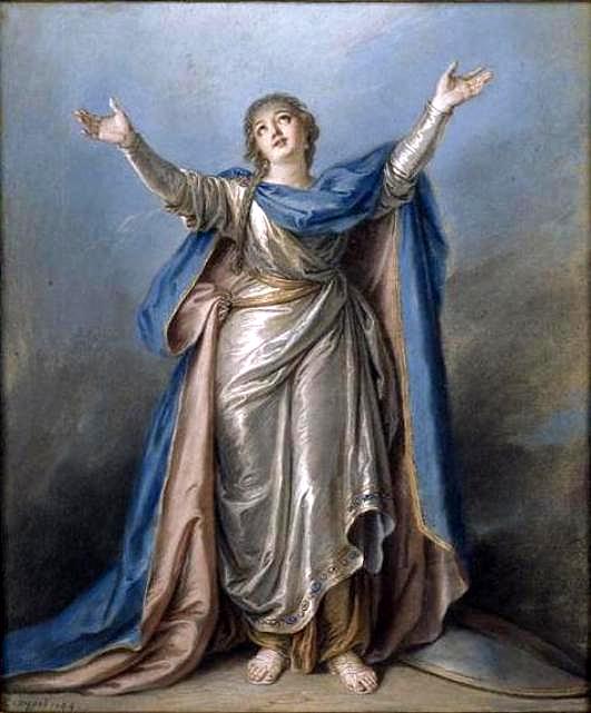 Allegory of France (study), vintage artwork by Charles-Antoine Coypel IV, 12x8" (A4) Poster