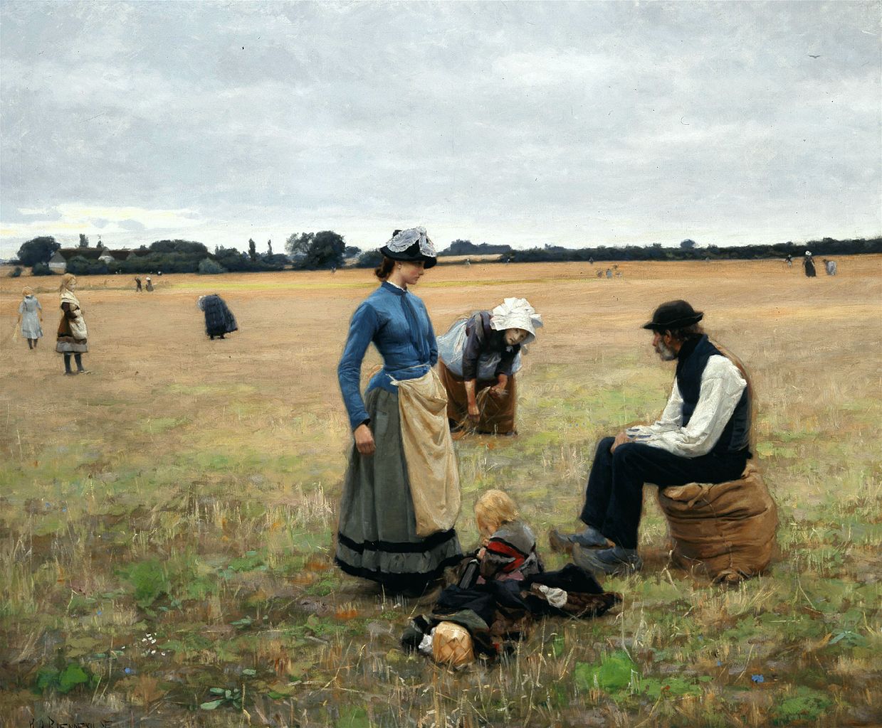 Cowed, vintage artwork by Hans Andersen Brendekilde, 12x8" (A4) Poster