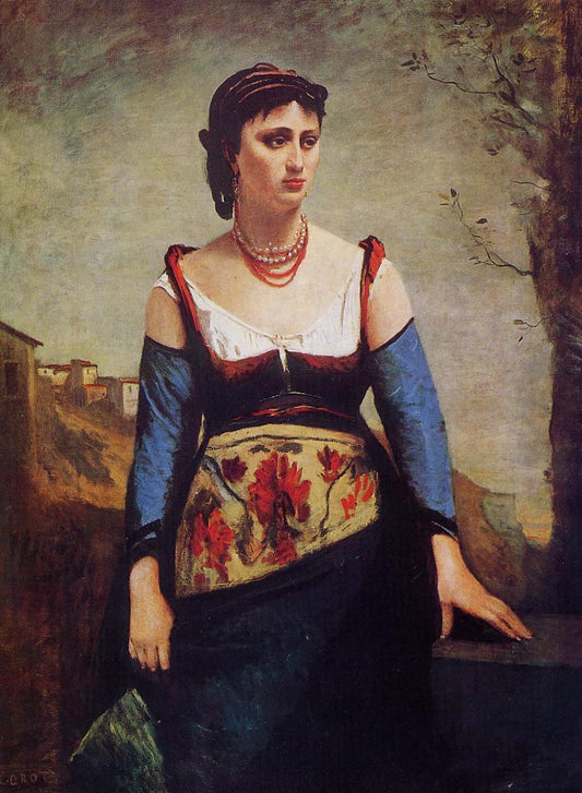 Agostina, vintage artwork by Jean-Baptiste-Camille Corot, A3 (16x12") Poster Print