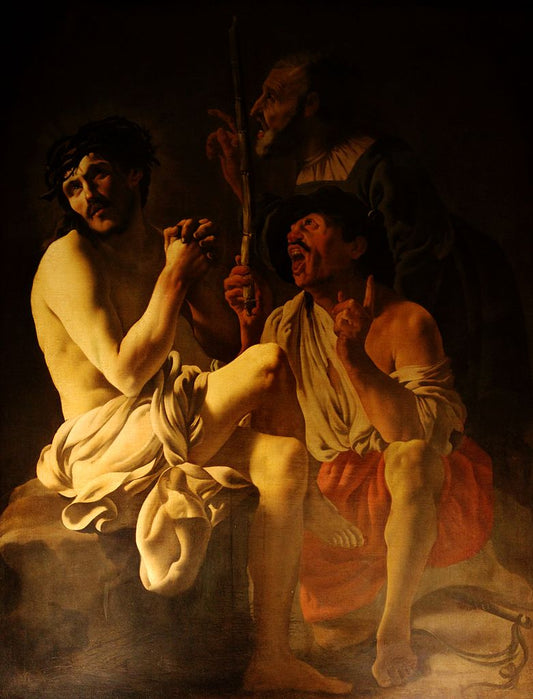 Christ mocked, vintage artwork by Hendrick Terbrugghen, 12x8" (A4) Poster