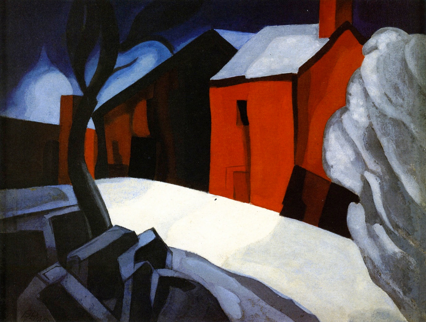 Night and Snow by Oscar Bluemner,A3(16x12")Poster
