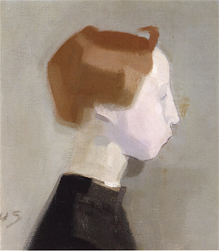 Head of a Girl Crocheting, vintage artwork by Helene Schjerfbeck, 12x8" (A4) Poster