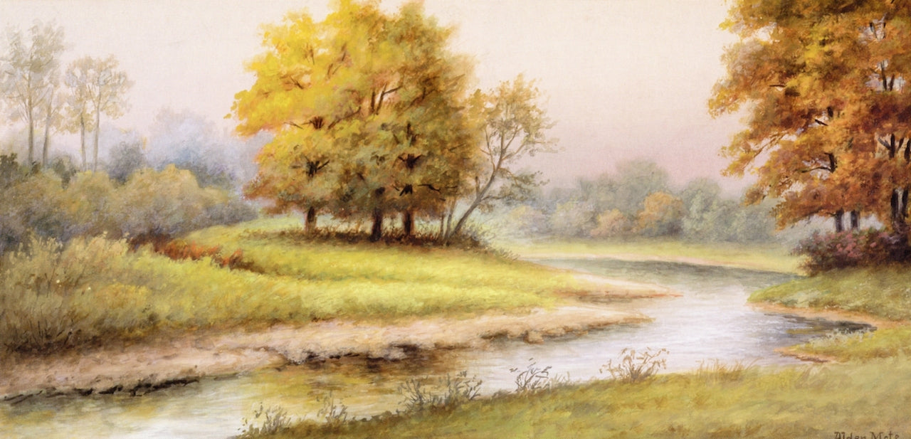 Tranquil Stream, vintage artwork by William Alden Mote, 12x8" (A4) Poster