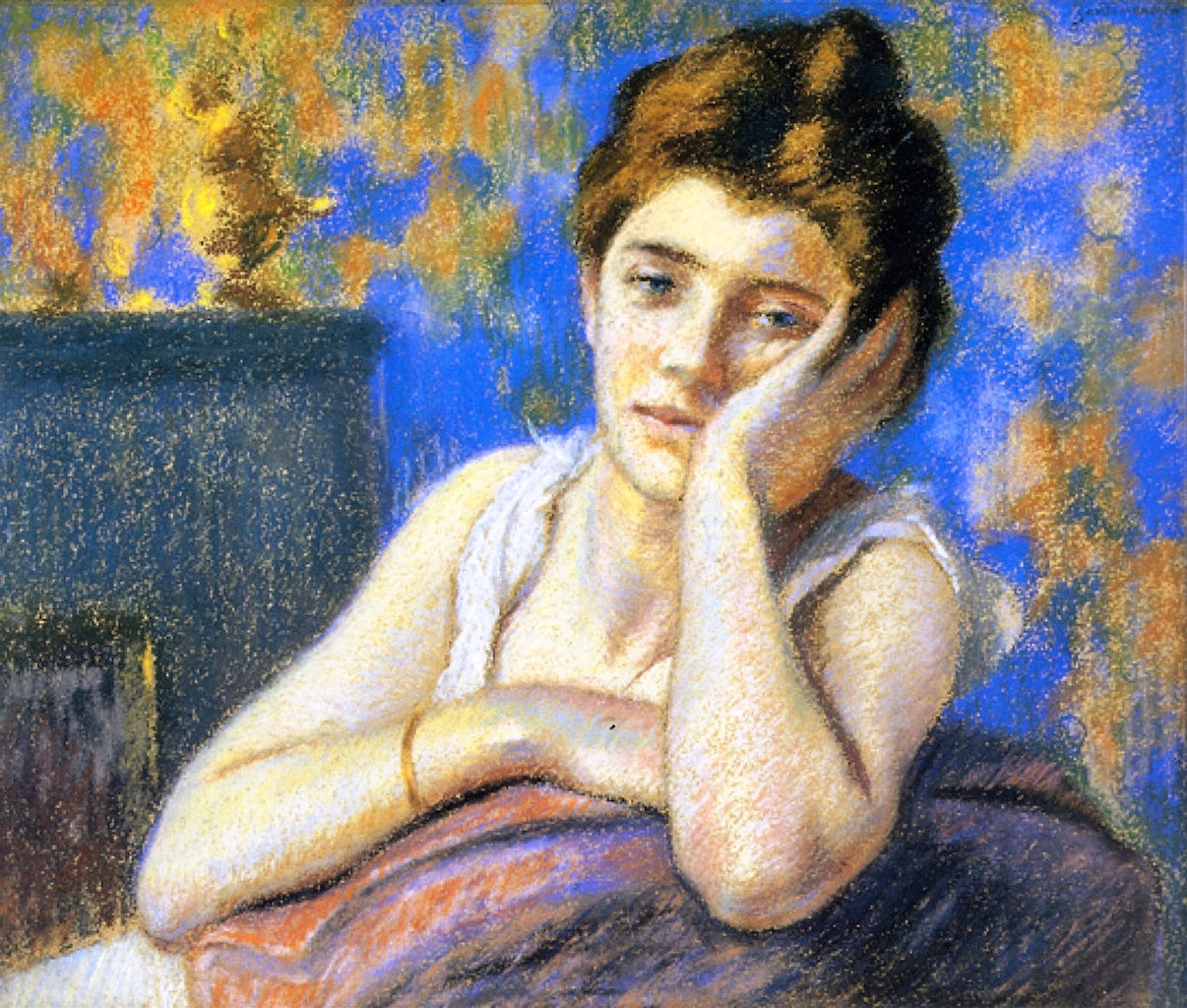 Malinconia, vintage artwork by Federico Zandomeneghi, 12x8" (A4) Poster