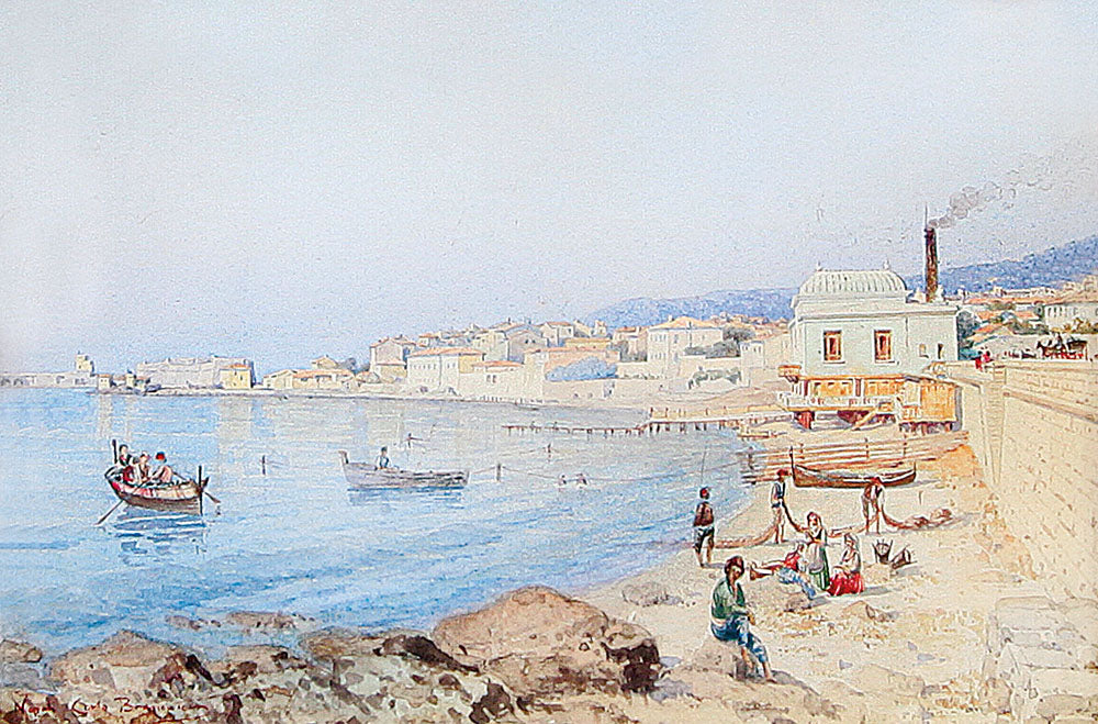 The Harbor, vintage artwork by Carlo Brancaccio, 12x8" (A4) Poster