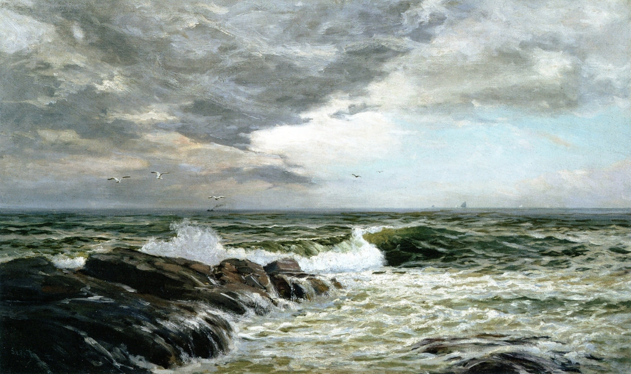 Surf, Monhegan Island, vintage artwork by Samuel P. R. Triscott, 12x8" (A4) Poster
