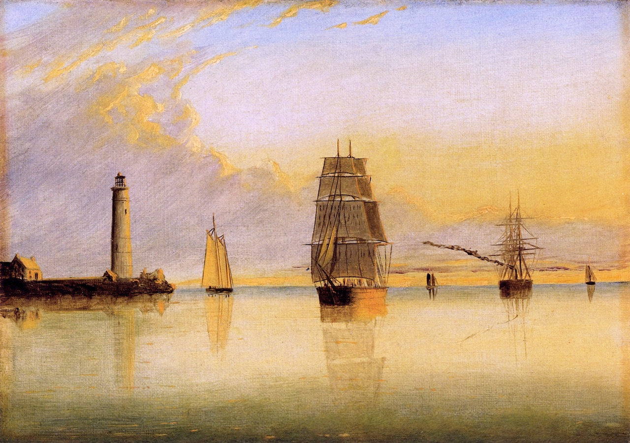 Morning off Boston Light, vintage artwork by Clement Drew, A3 (16x12") Poster Print