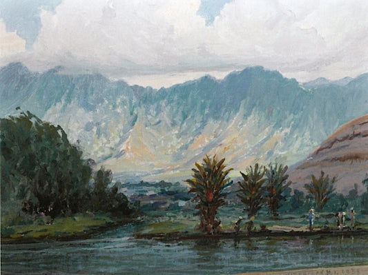 Manoa Valley from Ala Saint Boulevard, vintage artwork by David Howard Hitchcock, 12x8" (A4) Poster