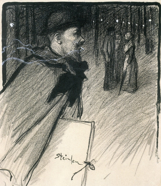 Self-Portrait Facing Right, vintage artwork by Theophile-Alexandre Steinlen, 12x8" (A4) Poster
