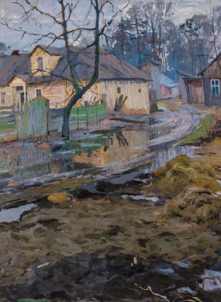Village in Spring, vintage artwork by Arnold Borisovich Lakhovsky, 12x8" (A4) Poster