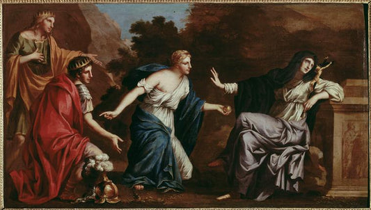 The renunciation of Louise de la Vallière, vintage artwork by Jean Nocret, 12x8" (A4) Poster