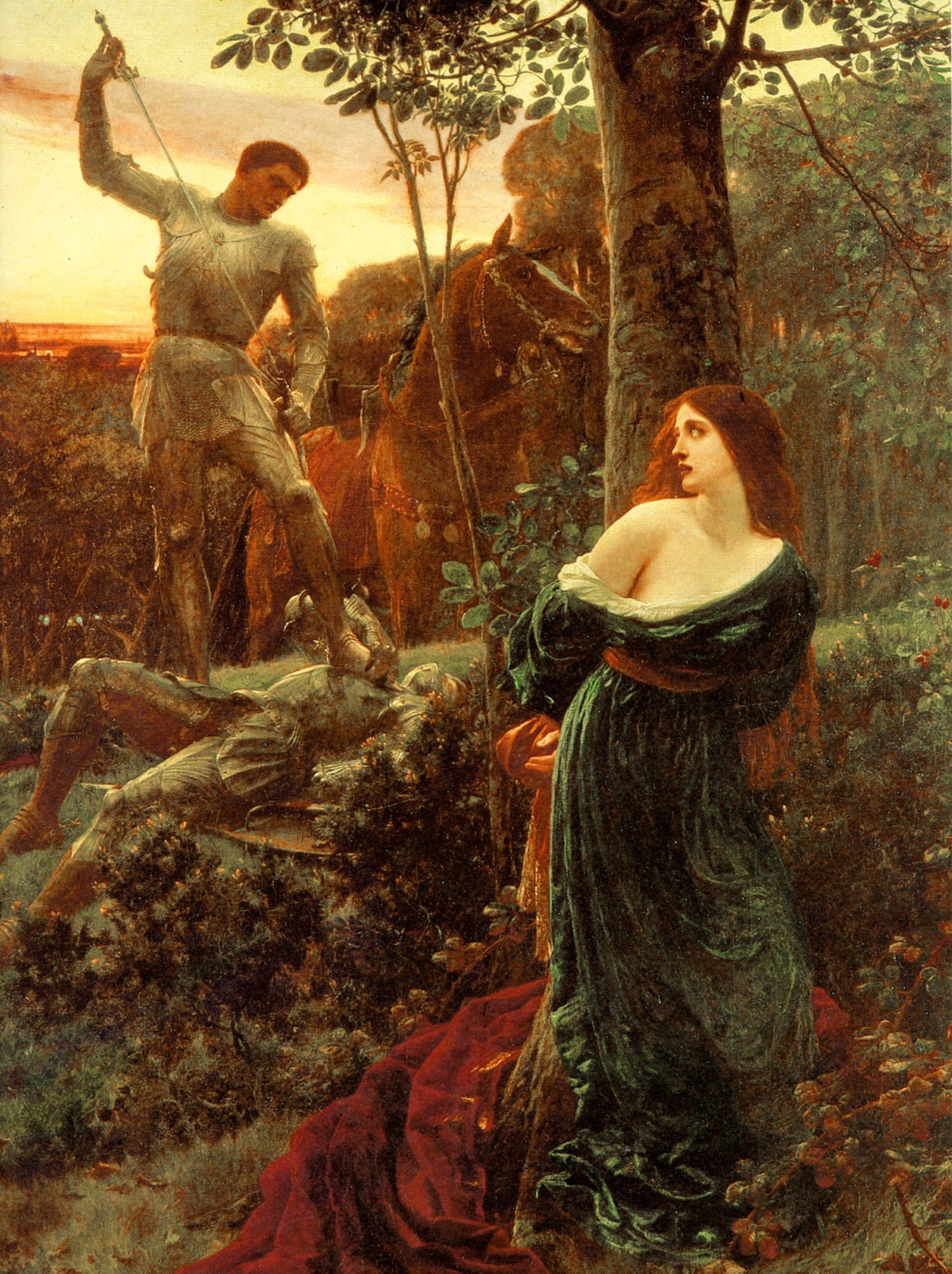Chivalry, vintage artwork by Sir Francis Bernard (Frank) Dicksee, 12x8" (A4) Poster