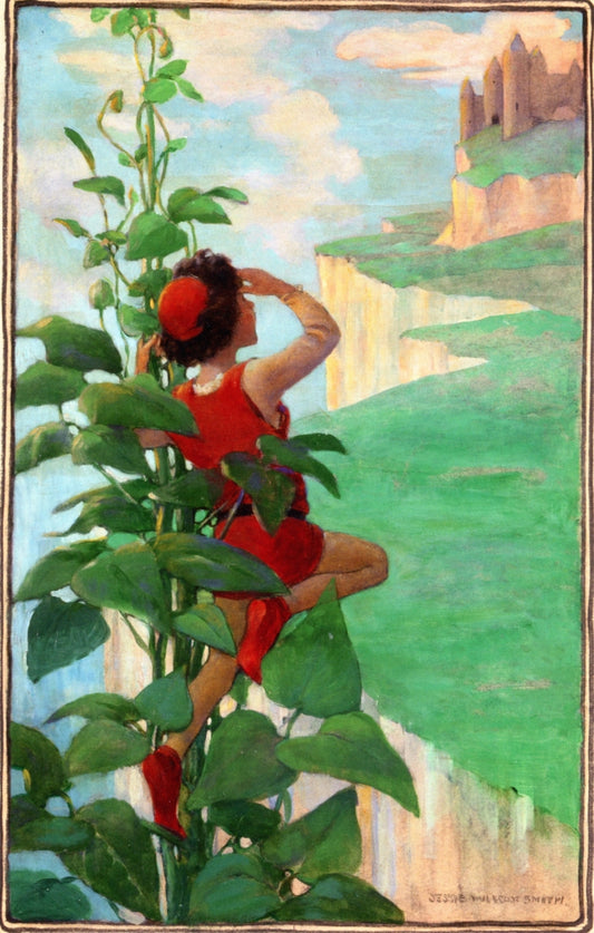 Jack and the Beanstalk, vintage artwork by Jessie Willcox Smith, 12x8" (A4) Poster