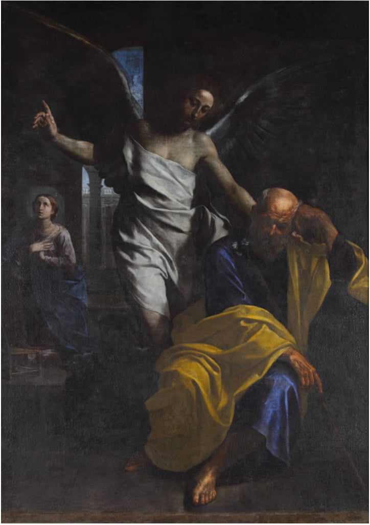 The Dream of St Joseph, vintage artwork by Simone Cantarini, 12x8" (A4) Poster