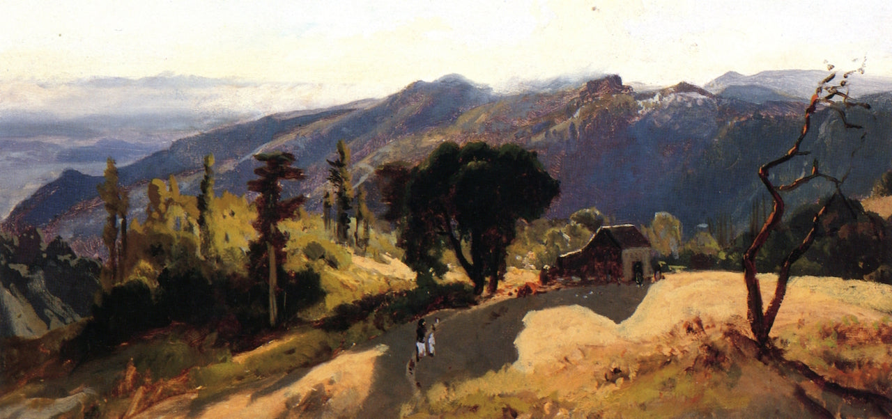 Mountain House with Strong Shadow, vintage artwork by William Keith, 12x8" (A4) Poster