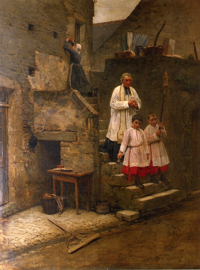 The Last Sacraments, vintage artwork by Henry Mosler, 12x8" (A4) Poster