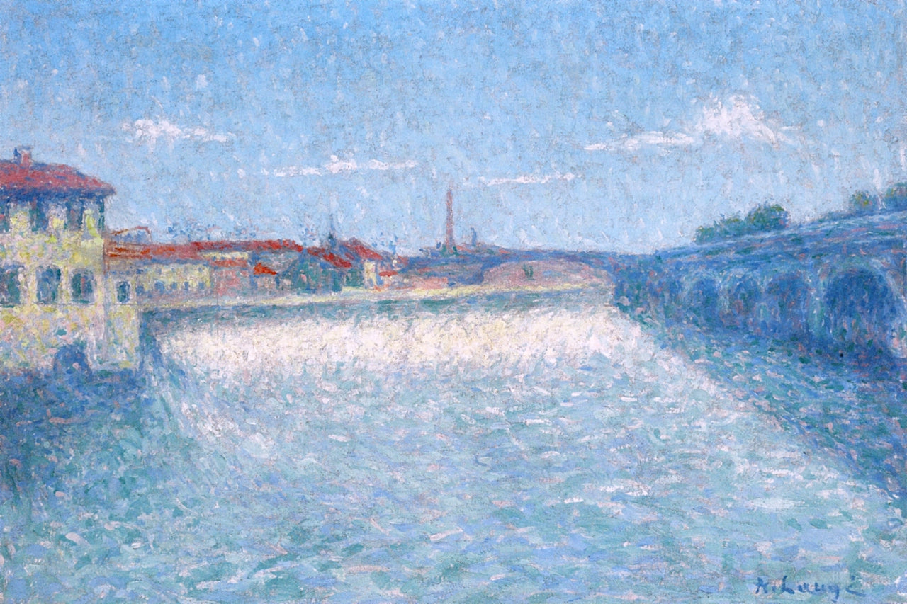 The Pont de Halage de Tounis in Toulouse by Achille Lauge,A3(16x12")Poster