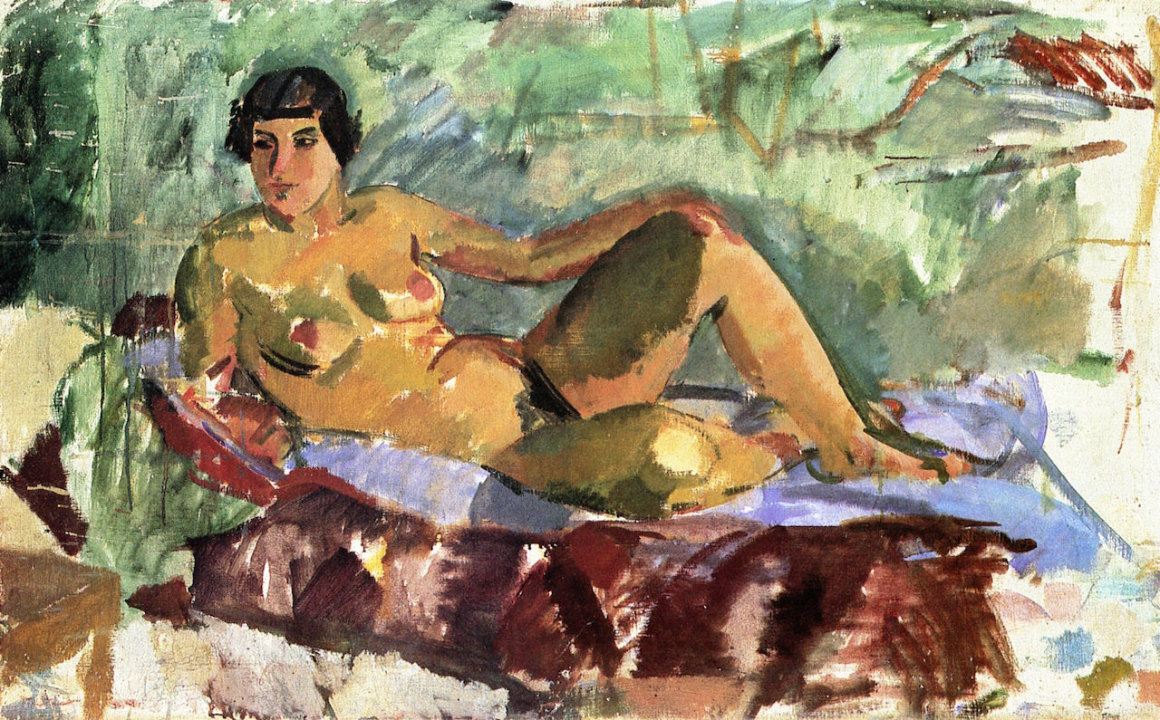 Reclining Model, vintage artwork by Karl Isakson, 12x8" (A4) Poster
