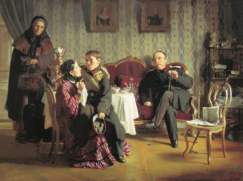 The Departure, vintage artwork by Alexei Korzukhin, 12x8" (A4) Poster