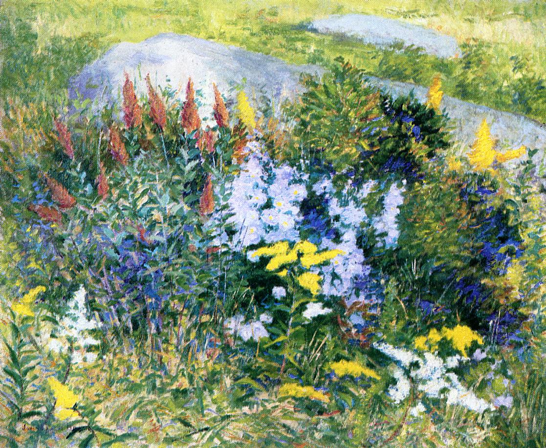 Rock Garden at Giverny, vintage artwork by John Leslie Breck, 12x8" (A4) Poster
