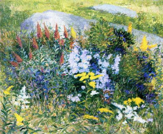 Rock Garden at Giverny, vintage artwork by John Leslie Breck, 12x8" (A4) Poster