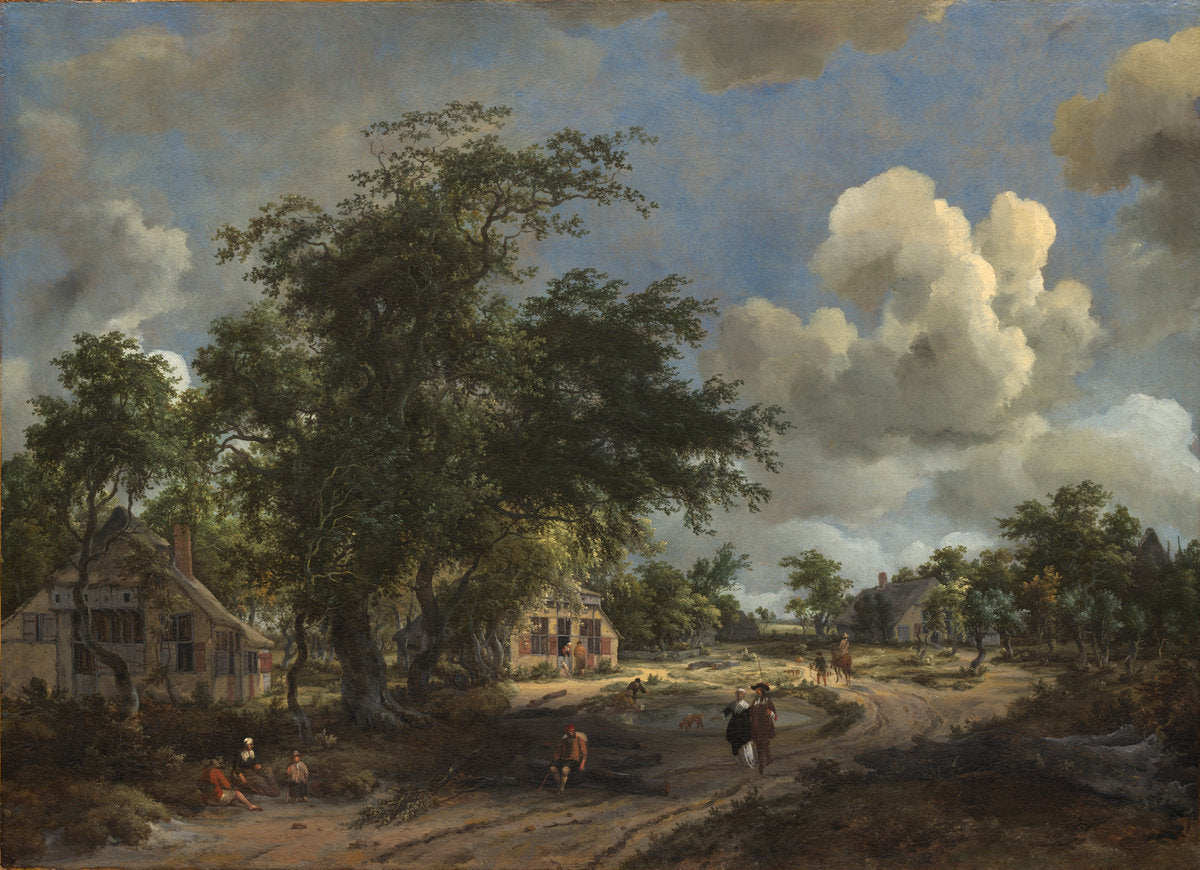 A View on a High Road, vintage artwork by Meindert Hobbema, 12x8" (A4) Poster