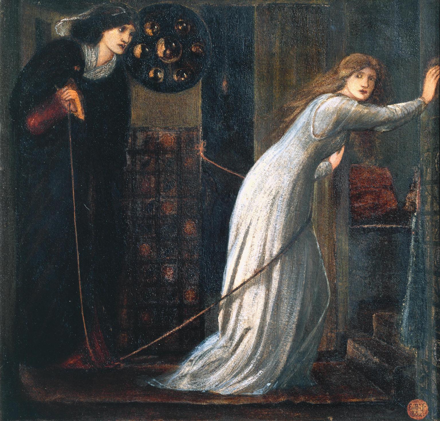 Fair Rosamund and Queen Eleanor, vintage artwork by Sir Edward Burne-Jones, 12x8" (A4) Poster
