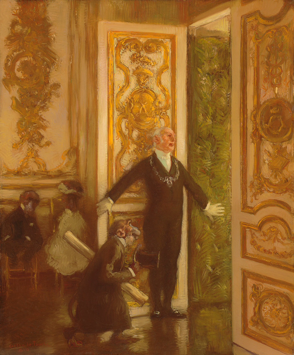 L’Audience, vintage artwork by Gaston La Touche, 12x8" (A4) Poster
