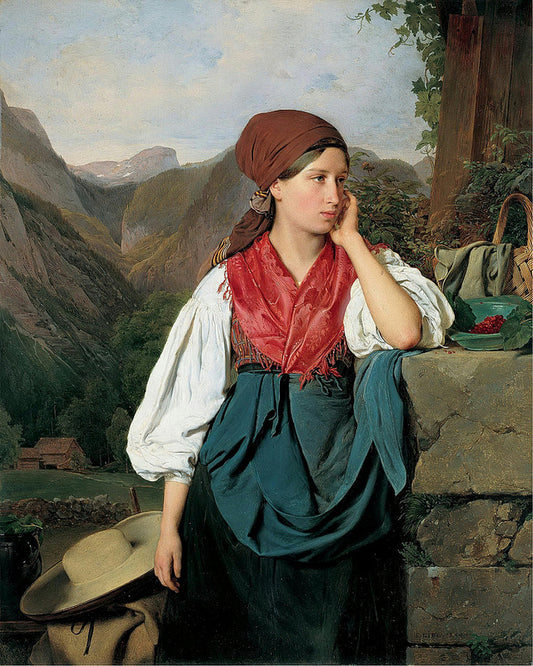 Berry Picker, vintage artwork by Franz Eybl, A3 (16x12") Poster Print
