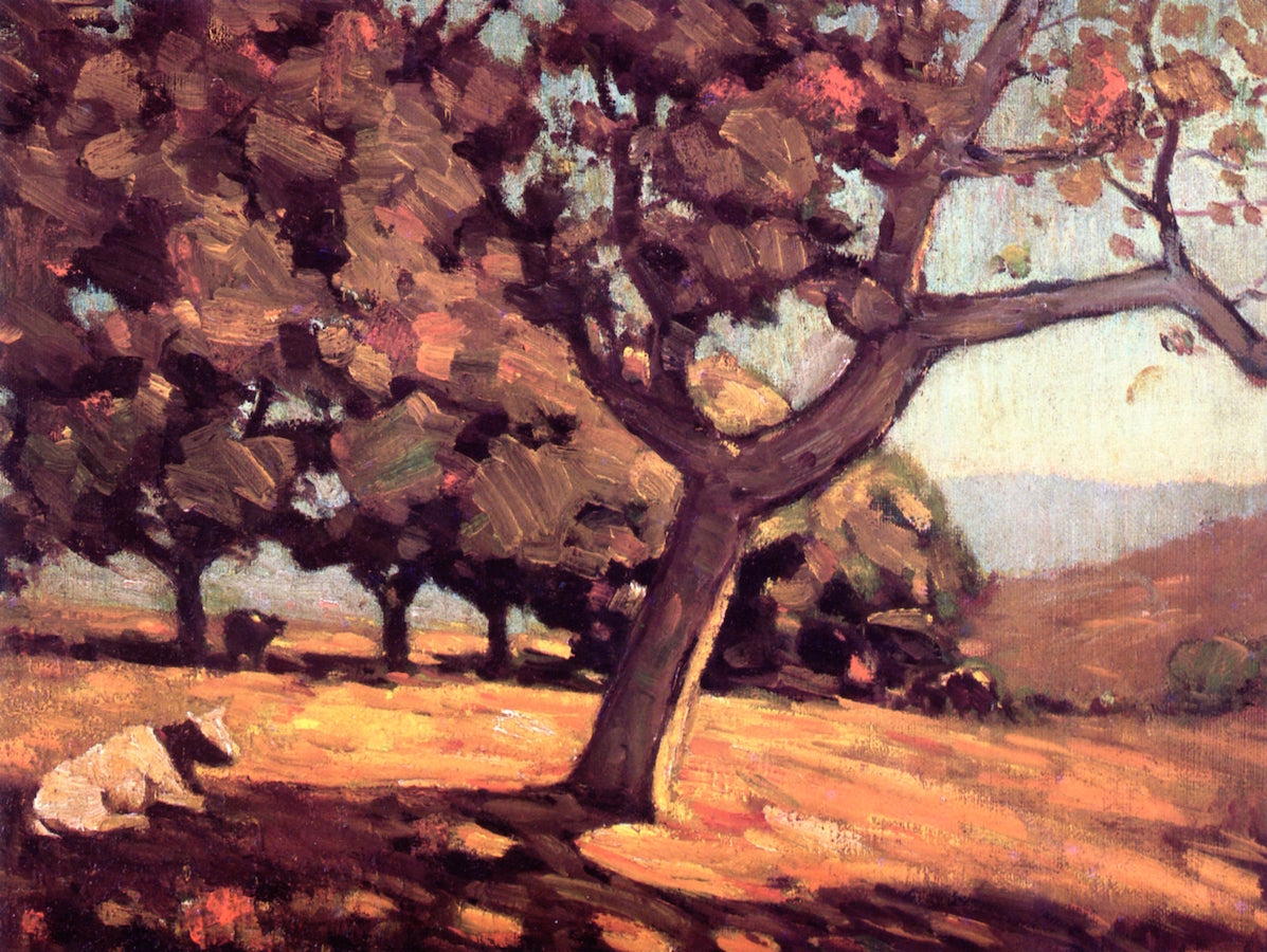 Santiago Canyon (Oaks, Cattle) by Frank Coburn,A3(16x12")Poster