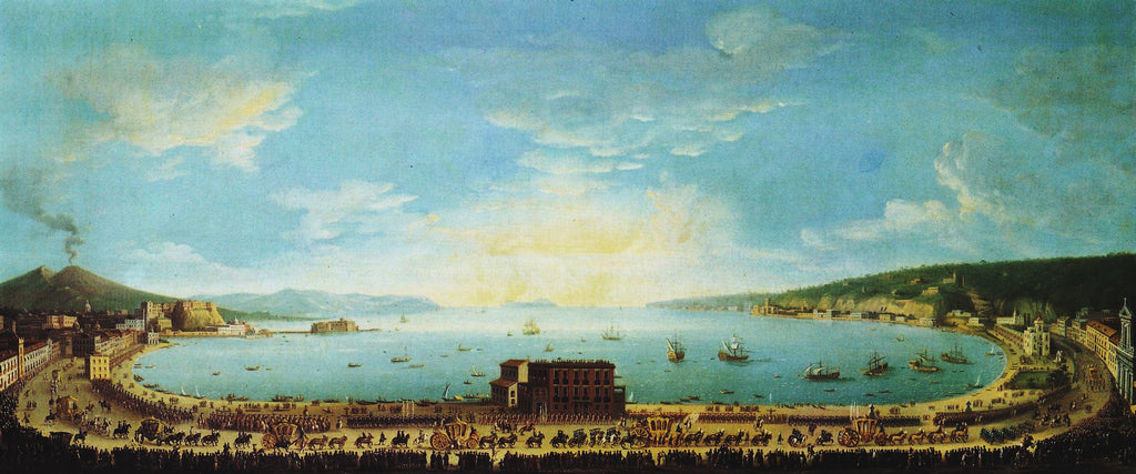 A panoramic view of the Bay of Naples, vintage artwork by Antonio Joli, 12x8" (A4) Poster