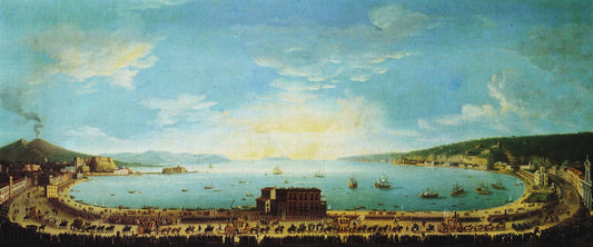 A panoramic view of the Bay of Naples, vintage artwork by Antonio Joli, 12x8" (A4) Poster