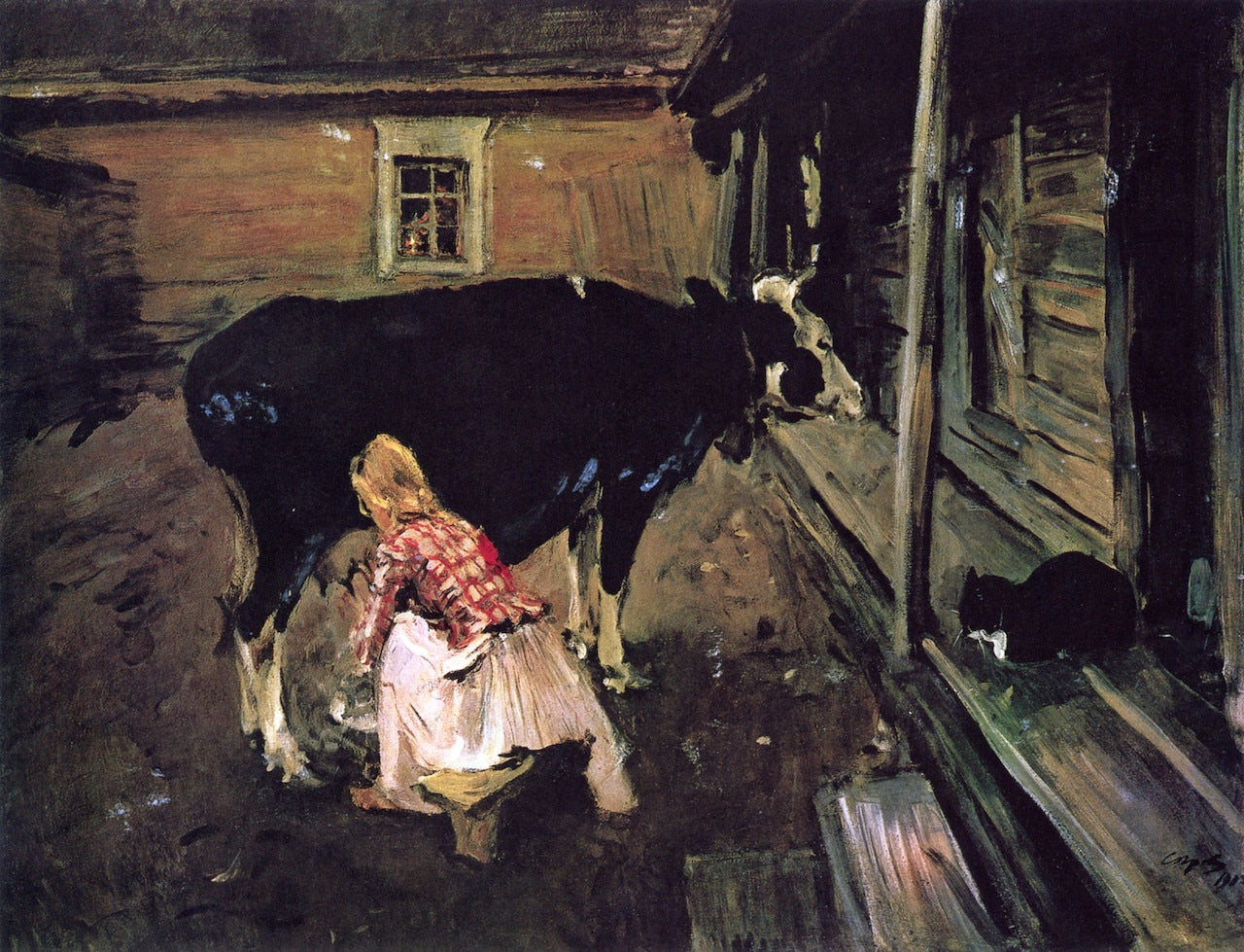 A Finnish Yard, vintage artwork by Valentin Serov, 12x8" (A4) Poster