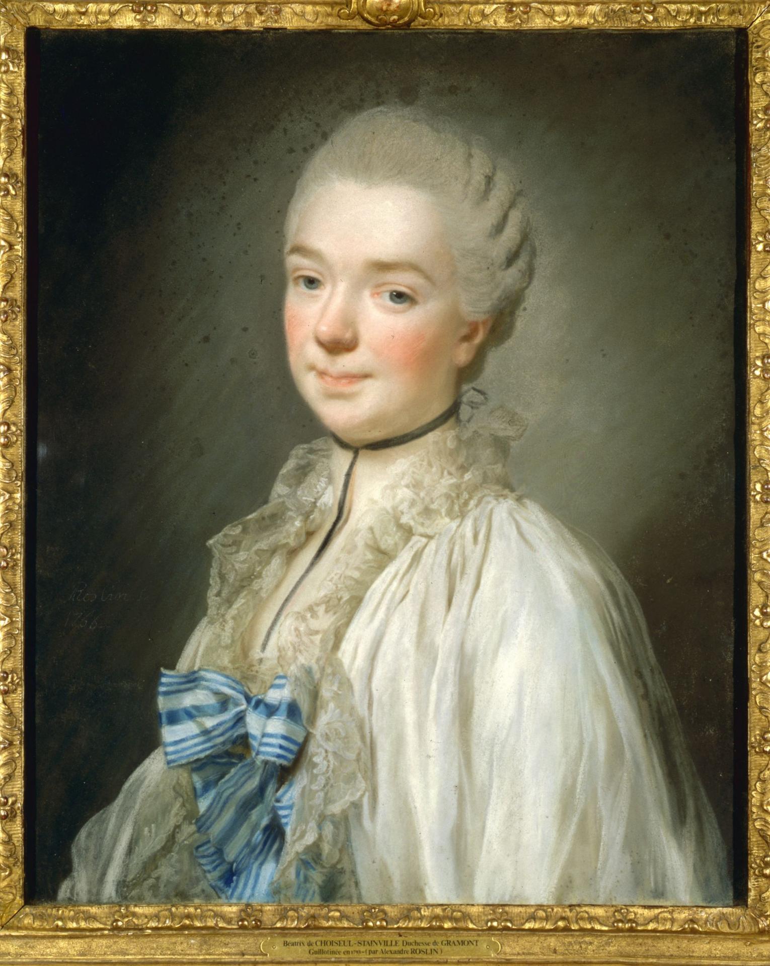 Portrait of Duchesse de Grammont, vintage artwork by Alexander Roslin, 12x8" (A4) Poster