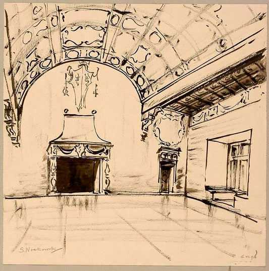 A Castle Hall by Stanislaw Noakowski,A3(16x12")Poster