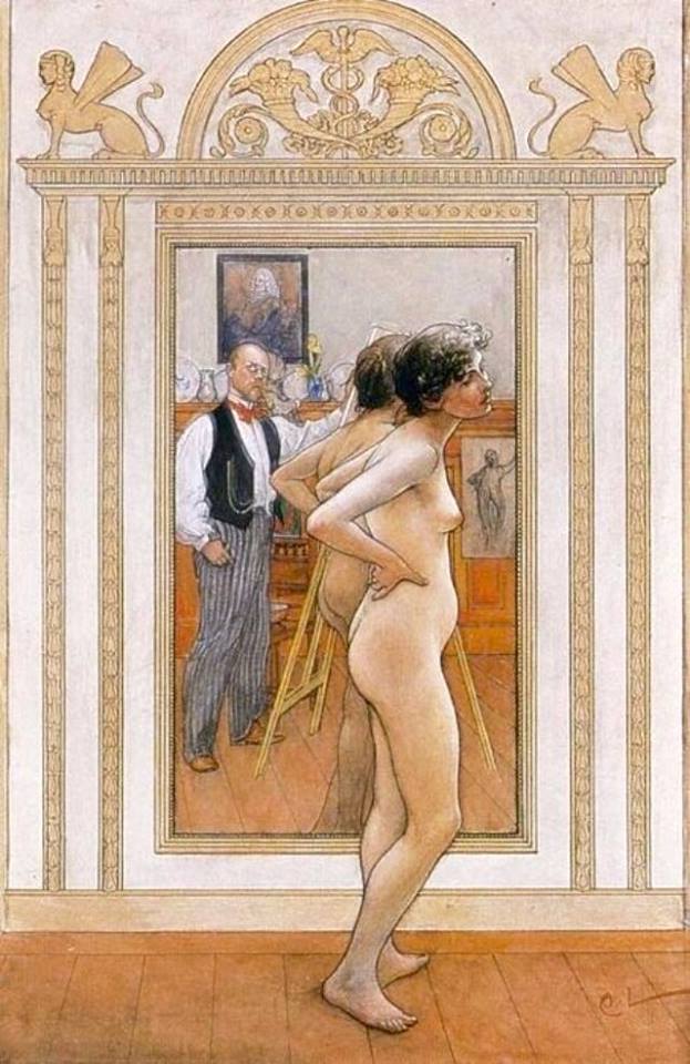 Before the Mirror by Carl Larsson,A3(16x12")Poster