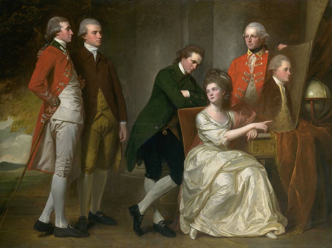 The Beaumont Family, vintage artwork by George Romney, 12x8" (A4) Poster