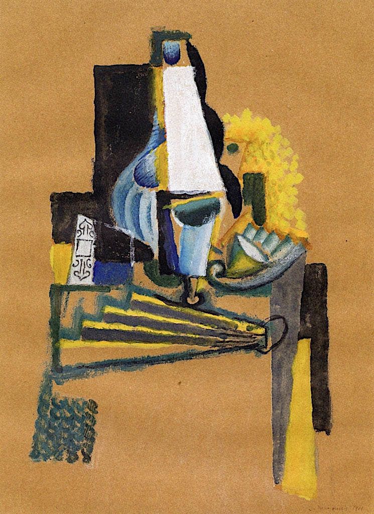 Caraffe and Fan by Louis Marcoussis,16x12(A3) Poster